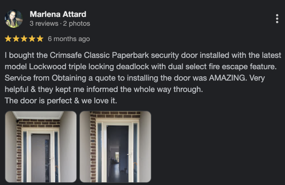 Marlena Attard Crimsafe Review