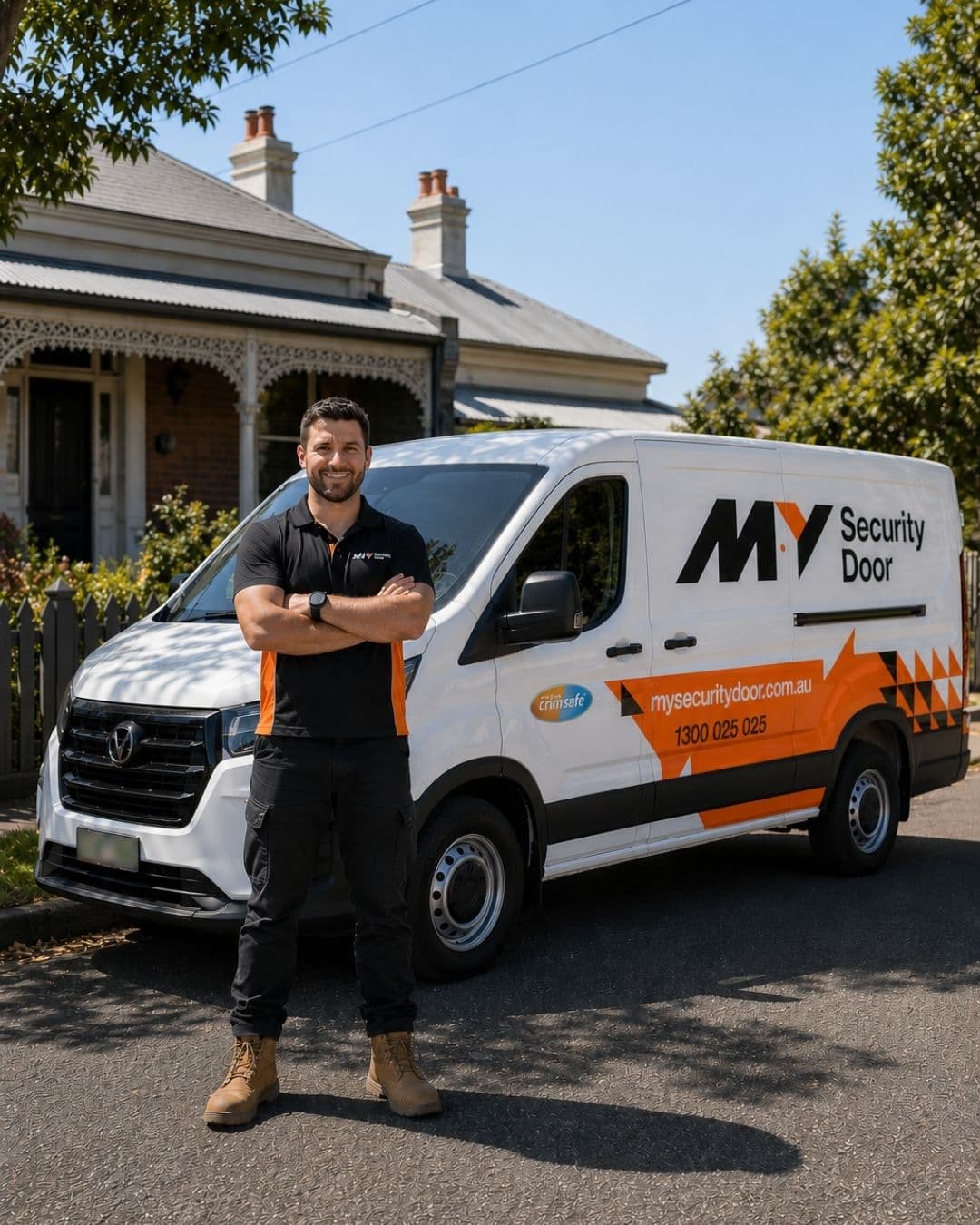 INstaller with My Security Door Van